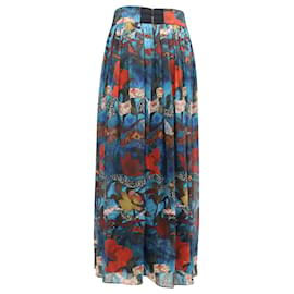 Alice + Olivia-Alice + Olivia Floral Print Maxi Skirt in Blue Polyester-Other