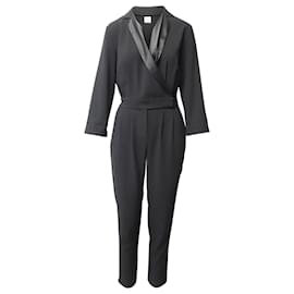 Iris & Ink-Iris & Ink Tuxedo Jumpsuit in Black  Polyester-Black