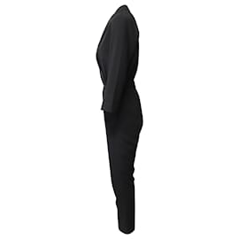 Iris & Ink-Iris & Ink Tuxedo Jumpsuit in Black  Polyester-Black