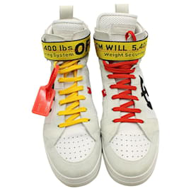 Off White-Off-White Drilled High 'Industrial Belt' in White leather-White