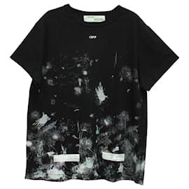 Off White-Camiseta off-white Splash Ink em algodão preto-Preto