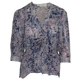 Iro Saola Bluse mit Metallic-Print in Wickeloptik aus mehrfarbiger Viskose Andere
