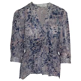 Iro-Iro Saola Bluse mit Metallic-Print in Wickeloptik aus mehrfarbiger Viskose-Andere