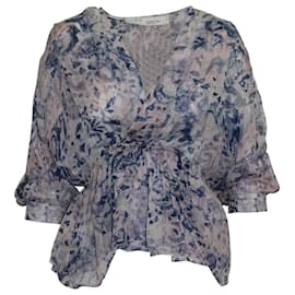 Iro-Iro Saola Bluse mit Metallic-Print in Wickeloptik aus mehrfarbiger Viskose-Andere