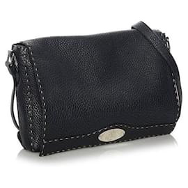 Fendi-Sac à bandoulière en cuir Selleria-Noir