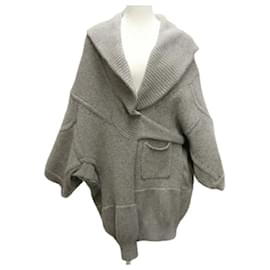 Louis Vuitton-LOUIS VUITTON Louis Vuitton] Poncho knit cashmere coat-Grey