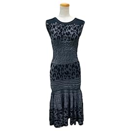 Louis Vuitton-LOUIS VUITTON Louis Vuitton One Piece Dress Size XS Leopard Print-Black,Grey