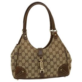 GUCCI GG Canvas Jackie Handtasche Beige Auth yk4780 Beige