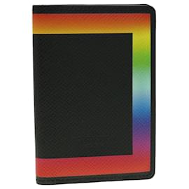 Louis Vuitton-LOUIS VUITTON Taiga Organizer De Poch Card Case Black Rainbow LV Auth 30486a-Black,Other