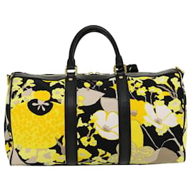 Louis Vuitton-LOUIS VUITTON Toile Canwan Keepall Bandouliere 50 Boston Bag M95366 auth 30574a-Black,Yellow