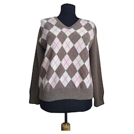 Autre Marque Pull à losanges en cachemire multicolore Multicolore
