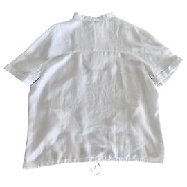 Adolfo Dominguez Kurzärmliges weißes Leinenhemd oder Sweatshirt T Weiß