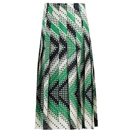 Gucci-GUCCI Plissee-Wechsel-Chevron-Print auf Twill-Rock-Mehrfarben