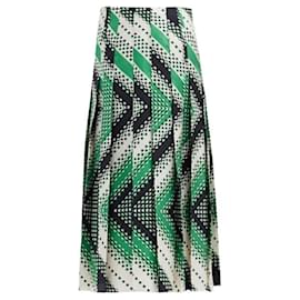 Gucci-GUCCI Pleated Alternated Chevron Print on twill Skirt-Multiple colors