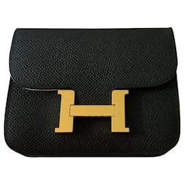 Hermès-Compacto delgado Constance-Negro