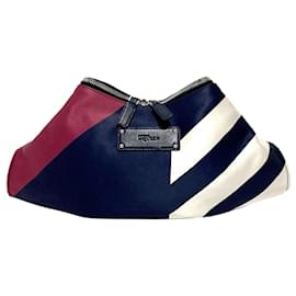 Alexander Mcqueen-Alexander McQueen Multi De Manta Printed Satin Clutch Bag-Multiple colors,Navy blue