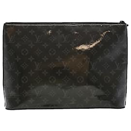 Louis Vuitton-LOUIS VUITTON Eclipse Glaze Pochette Cosmos Clutch Bag M63373 LV Auth 30484a-Black