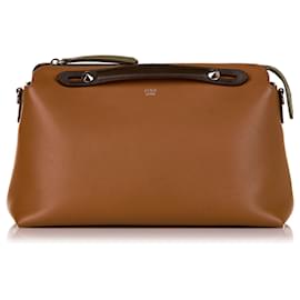Fendi-Sacoche en cuir marron Fendi By The Way-Marron