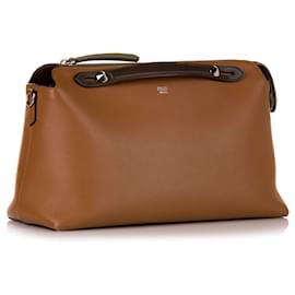 Fendi-Sacoche en cuir marron Fendi By The Way-Marron