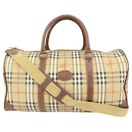 Autre Marque-Beige Nova Check Boston Duffle Travel Bag with Strap-Other