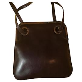 Charles Jourdan-Vintage leather bag Charles Jourdan-Prune