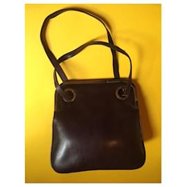 Charles Jourdan-Vintage leather bag Charles Jourdan-Prune
