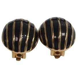 Courreges-Courrèges vintage earrings-Black,Golden