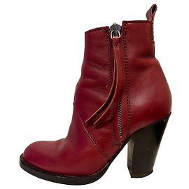 Acne Studios Pistol boots in burgundy leather Dark red