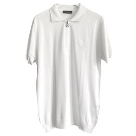 Autre Marque Stefano Ricci Eagle Logo camiseta polo blanca de punto Blanco
