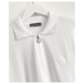 Autre Marque-Stefano Ricci Eagle Logo White Knit Polo Shirt Top-White