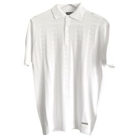 Autre Marque Stefano Ricci Top de polo de punto blanco texturizado Blanco