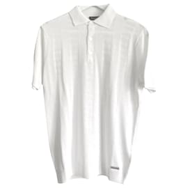 Autre Marque Stefano Ricci Polo en maille blanche texturée Blanc