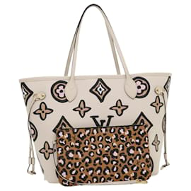 Louis Vuitton-LOUIS VUITTON Monogram Wild at Heart Neverfull MM Tote Bag M45819 auth 30747A-Beige