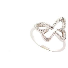 NUOVO ANELLO A T CON FARFALLA MESSIKA52 ORO BIANCO 18ct e 50 GIOIELLO ANELLO DIAMANTI D'oro