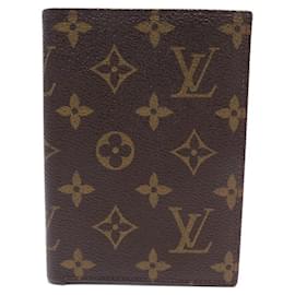 Louis Vuitton-VINTAGE LOUIS VUITTON CANVAS PASSPORT HOLDER MONOGRAM WALLET-Brown