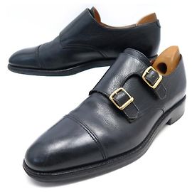 SCARPE JOHN LOBB WILLIAM 8.5E 42.5 SCARPE IN PELLE GRANELLA NERA Nero