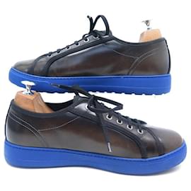 Salvatore Ferragamo-NINE SALVATORE FERRAGAMO SNEAKERS SHOES 7.5 IT 42.5 EN PATINA LEATHER-Brown