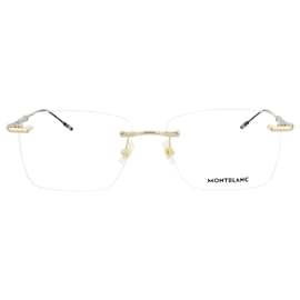 Montblanc-Square-Frame Metal Optical Frames-Golden,Metallic