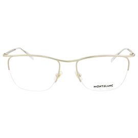 Montblanc Square-Frame Metal Optical Frames Golden Metallic