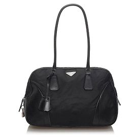 Prada Bolsa Tessuto Bauletto Preto