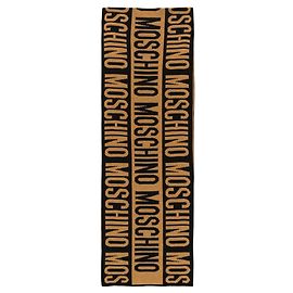 Cachecol de lã com logo Moschino Preto
