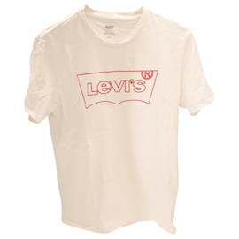 Levi's-Levi's Kurzärmliges T-Shirt mit bedrucktem Logo aus weißer Baumwolle-Weiß