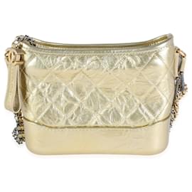 Chanel-Chanel Gold Quilted Calfskin Small Gabrielle Hobo -Golden