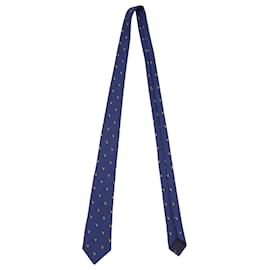 Gucci-Gucci Panther Embroidered Tie in Blue Cotton-Blue