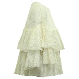 Chloé-Top de encaje de croché con volantes en algodón blanco de Chloé-Blanco