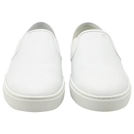 Tod's-Tods Pantofola Slip-on Loafers in White Leather-White