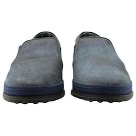 Tod's-Tod's Slip-on-Loafer aus marineblauem Wildleder-Blau,Marineblau