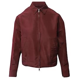 Prada-Prada Zip Up Jacket in Burgundy Polyester -Dark red