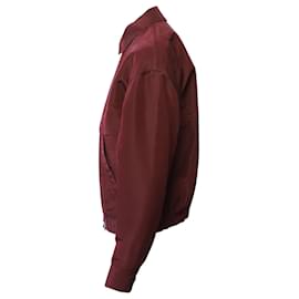 Prada-Prada Zip Up Jacket in Burgundy Polyester -Dark red