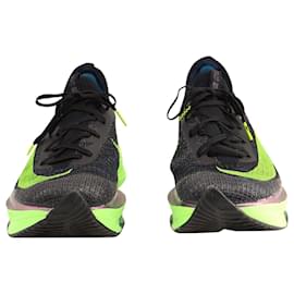 Nike-Nike Air Zoom Alphafly NEXT% in Black/Neon Mesh Polyester-Other